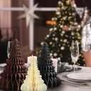 Spiareal 3 Pack Paper Christmas Tree Decoration 6 Inch 8 and 9.5 Inch 3D Honeycomb Trees Table Centerpiece for Modern Christmas Mantel Decorations Home Xmas Holiday Party Decor(Brown, Gray, Cream)