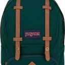JanSport Cortlandt Laptop Backpack, Deep Juniper, 15” Laptop Sleeve-Synthetic Leather Shoulder Computer Bag with Large Compartment, Padded Straps- Rucksack for Men, Women