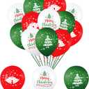 12 Pcs Christmas Party Balloons, 12-Inch Latex Balloons for Indoor and Outdoor Decorating Party Supplies Christmas Balloons Decorations