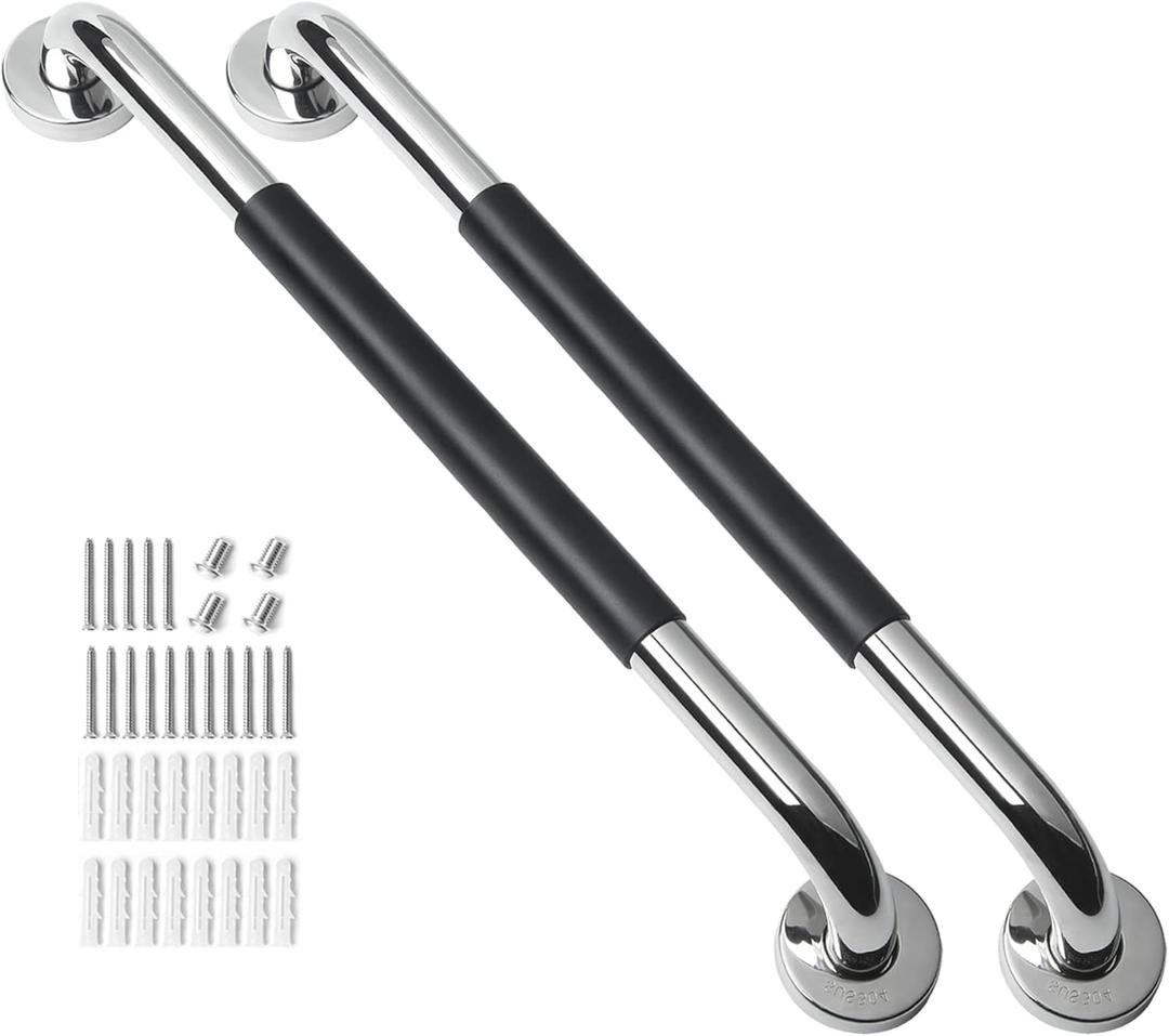 2 Pack Grab Bars for Bathroom, 32 Inch Anti Slip Bathroom Handicap Grab Bars for Showers, Safety Bath & Shower Grab Bar for Seniors, Shower Handles for Elderly, Tesuchan (32inch - silicone)