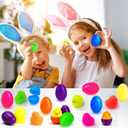 18 Pack Easter Eggs Fillers LED Chick Puffer Balls, Easter Basket Stuffers with Light Up Stress Relief Fidget Toys Squeeze Ball, Easter Egg Hunt Party Favor for Kids Boys Girls Toddler Teens