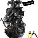 Piececool 3D Puzzles with DIY Tool Sets, Flying Dutchman Pirate Ship Model Building Kits, Difficult 3D Metal Puzzles for Adults, Great Christmas Birthday Gifts