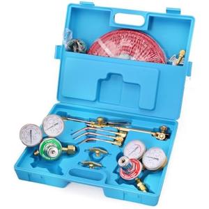 Stark USA Portable Oxygen Acetylene Welder Include Nozzles Cutting Torch, Gauge, Regulators Set With 15'ft Hose, Carrying Case Stark USA Portable Oxygen Acetylene Welder Include Nozzles Cutting Torch, Gauge, Regulators Set With 15'ft Hose, Carrying Case