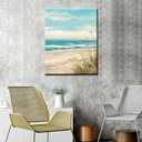 Seaside Beach Paint by Numbers Kits 16x20 inch Canvas DIY Oil Painting for Kids, Students, Adults Beginner with Brushes and Acrylic Pigment Beach Scenery Landscape Decor Photo Gift(without Frame)
