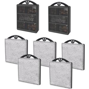 GOZILLA Aquarium Filter Cartridges,Fish Tank Filters Accessories Set,Turtle Tank Filter Replacement Includes 5 Filter Cartridges and 2 Filter Boxes, Only Suit for GZ-107 Low Water Level Tank Filter