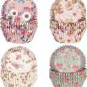 Floral Standard Cupcake Liners 400 Count Paper Baking Cups Disposable Cupcake Wrappers for Wedding and Party Baking Supplies