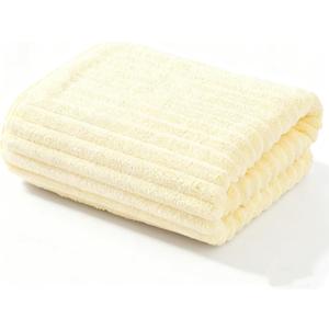 Super Size Thick Coral Fleece Bath Towel 35 * 70inches, Ultra Soft & Highly Absorbent Quick-Dry Bath Sheet, Plush Microfiber Towel for Adults, Women, Men, Spa, Beach and Gift Ideas (Ivory)