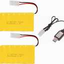 8.4V 1000mAh NI-CD Battery Pack Rechargeable AA Battery with Standard Tamiya Connector for RC Car RC Truck Tank 2 Pack with USB Charger