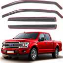 in-Channel Window Visors Rain Guards Fits Ford F150 2015-2025 SuperCrew, Window Deflectors Vent Visors for 2017-2022 F250 F350 F450 F550 Crew Cab, 4 Full-Size Doors (Light Smoked)