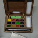 MEI COLOUR Travel Mini Watercolor Paint Set for Adult Artists, Wooden Pocket 12 Color Watercolors Portable Painting Kit Contains Pen Paper Sponge Wash Bucket Spring