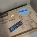 HOMLAND Bariatric Walkers for Seniors, 500lb Heavy Duty Rollator Walker with Extra Wide Padded Seat, 8 All Terrain Foldable Rolling Walker with Dual-Height Adjustable (Black)