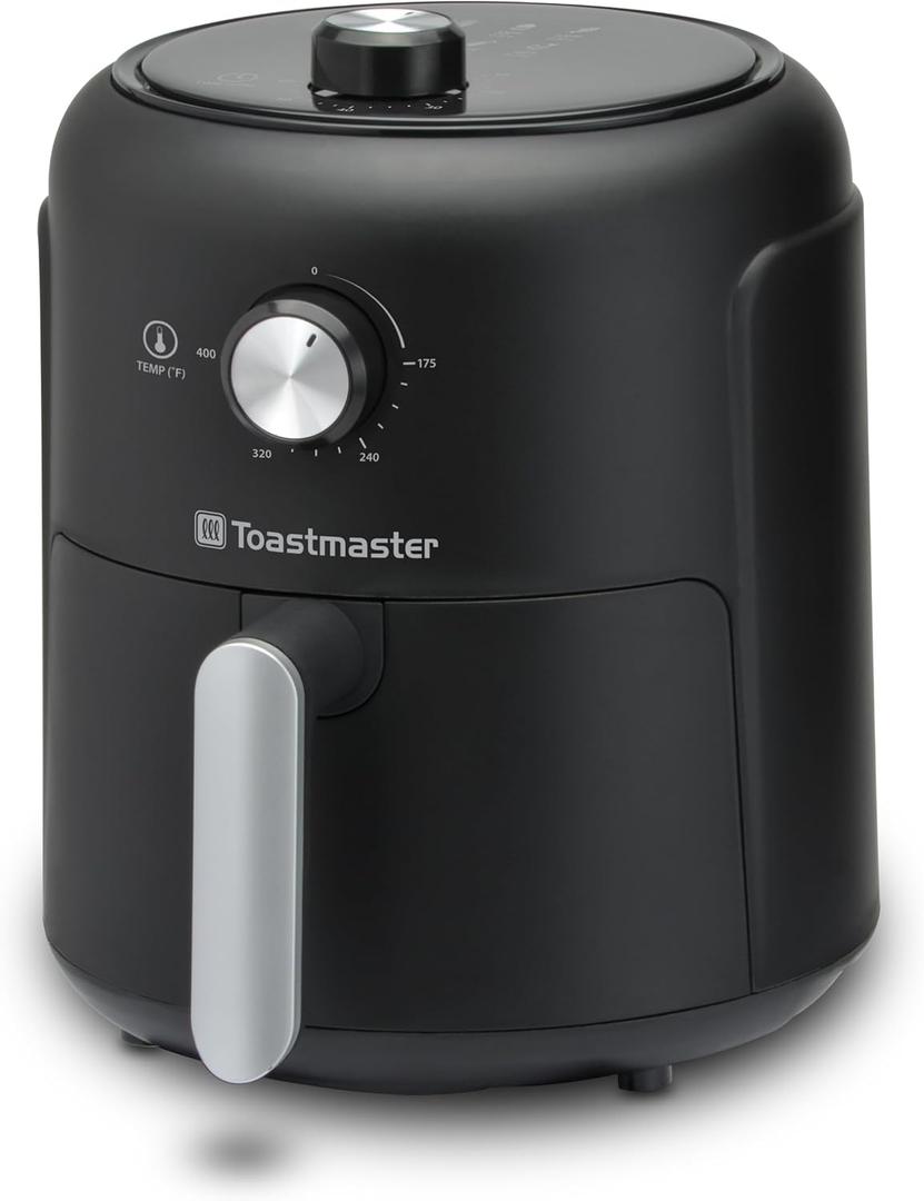 Toastmaster 2.6 Quart Air Fryer - Instant Air Fryer with 2.46 Liter Capacity - Kitchen Appliance for Healthy Cooking - Compact Appliance with Slide-Out Basket - Oil-Free Kitchen Gadget 
TM-262AF