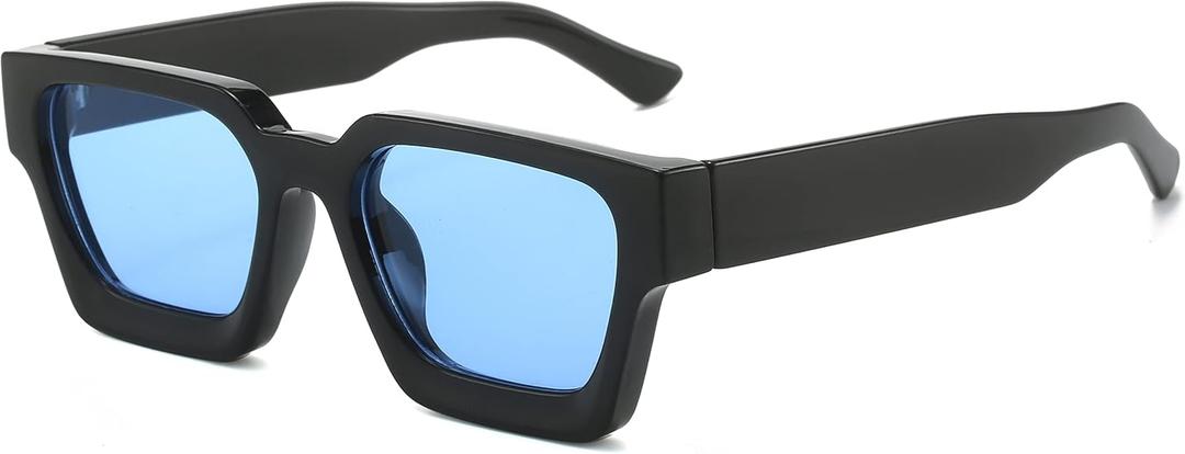 AIEYEZO Square Sunglasses for Women Men Square Thick Frame Sun Glasses Simple Designer Style Shades