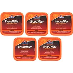 Elmer's E842L Carpenter's Interior Wood Filler; 32 Ounce; Ideal for Repairing Holes, Dents, Scratches, Gouges and Defects On Any Wood, Wallboard, Molding or Painted Surface; Pack of 5