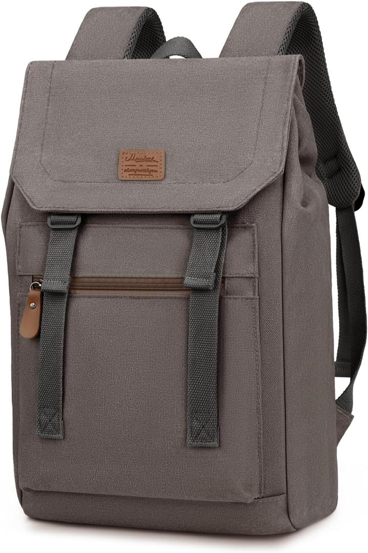 Laptop Backpack Women,Work Backpack Woman Canvas,Commuter Black,Bookbag Fits 17 inch Lapop. (Grey)