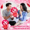 Kasyat Valentine Gift 12' Big Triceratops Stuffed with Heart Cute Plush Animal Valentine Soft Dinosaur Pink Romantic Gift Adorable Home Decoration for Birthday Anniversary Girlfriend Boyfriend Lover