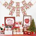 Hot Cocoa Bar Supplies Christmas Hot Cocoa Bar Banner Snowflake Red Hot Chocolate Bar Sign Toppings Labels Cup Tags Stickers for Winter Birthday Baby Shower Baby Its Cold Outside Party Decorations