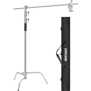 Neewer 10 Feet/3 Meters Adjustable C-Stand Light Stand with 4 Feet/1.2 Meters Extension Boom Arm, 2 Pieces Grip Head and Carry Bag for Photography Studio Video Reflector, Umbrella, Monolight, etc