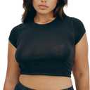 Organic Basics Women's Core Cotton Short Sleeve Baby Tee, Black, Medium