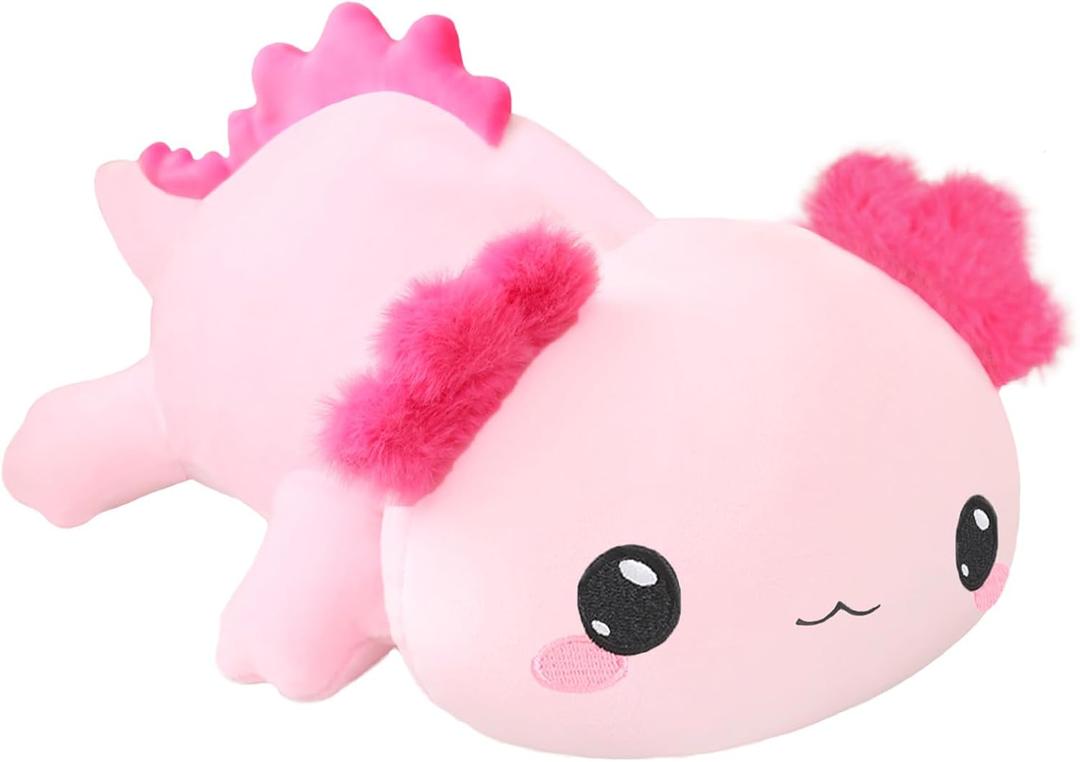 SQEQE Weighted Axolotl Plush, Weighted Axolotl Stuffed Animal, Cute Plushies Soft Pink Pillow Toy Gift for Kids Adults 23.6 Inch, 3.1 Lbs