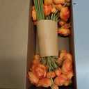 Ling's moment Ranunculus Artificial Flower, Faux Silk Mini Ranunculus Flowers for DIY Bouquet, Bulk Fake Wedding Filler Flowers for Centerpieces Arrangements Bridal Shower Decorations, Citrus Orange
