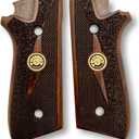 for Taurus PT59, PT92, PT99, PT100, PT101, PT917 Wooden Grips, Smooth Grips Handmade Birthday Newyear Sport for Men & Veterans (Taurus - Dark Brown)