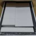 C Shaped Side Table Set of 2, Marble End Table for Sofa and Bed, Couch Table That Slide Under, Snack Side Table for Living Room, Bedroom or Small Spaces, White and Black