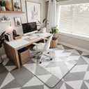 Office Chair Mat for Carpet & Hardwood, Upgraded 36" x 48" Dual Use Tempered Glass Chair Mat for Chair and Footrest Under Desk
