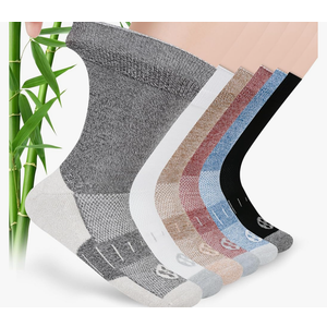 Diabetic Socks for Men,6 Pairs Non Binding Crew Diabetic Socks for Men Size 9-12