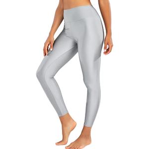 Sghenr Women's High Waisted Yoga Pants Tummy Control Shiny Sports Tights Workout Leggings (Large)