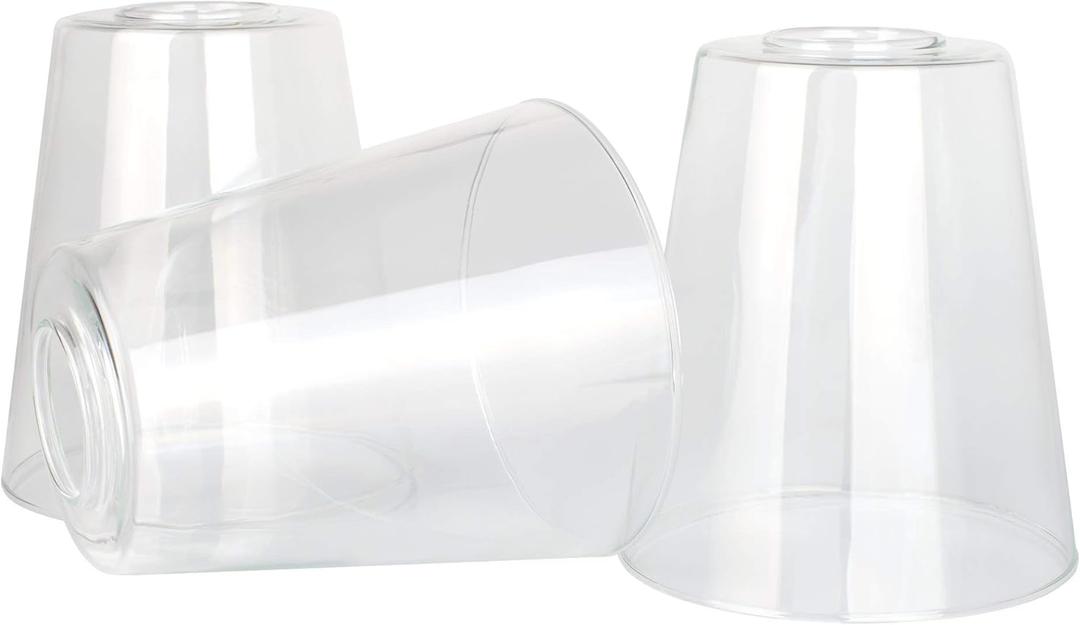 Kira Home Asher 6" Glass Shades, Clear Replacement Glass, 1.75" Fitter Size, 6" x 5.25", 3-Pack