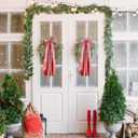 4 x YKW Large Christmas Wreath Sash 27.5", 7 Mixed Ribbon Red Velvet Holiday Bow with Metal Clip, Big Tree Topper for Front Door Indoor Outdoor Xmas Decoration