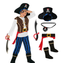 Morph Pirate Costume For Kids - Boys Pirate Outfit - Fun Dress Up Costume For Halloween, Parties, Role Play, T2,  blue and brown