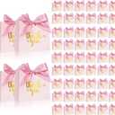 DECHISY 60Pack Small Thank You Gift Bags, 4.5x1.8x3.9 Inches Pink Mini Gift Bags Bulk with Ribbon Wedding Candy Favor Boxes Birthday Party Favor Bags for Baby Shower Anniversary