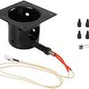 Heavy Duty Steel Porcelain-Enameled Fire Burn Pot and Hot Rod Ignitor Kit Replacement Parts for Pit Boss and Traeger Pellet Grill with Screws and Fuse