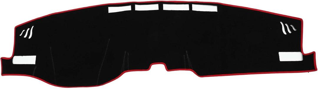Dash Cover Compatible for Toyota Venza 2021-2022, Non-Slip Dash Cover Mat Polyester Black, Red Front Dash Cover Mat