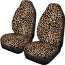 Trendy Leopard Animal Print Car Front Seat Covers Set of 2 Wild Cheetah Pattern Vehicle Seat Protector Car Covers for Cars Sedan SUV