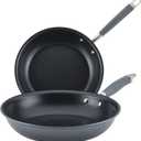 Anolon Advanced Home Hard-Anodized Nonstick Skillets (2 Piece Set- 10.25-Inch & 12.75-Inch, Moonstone)