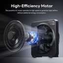 PNTCK 13" Box Fan with 3 Speeds, 5 Blades, Powerful Desk Fan with Touch Control, 15h Timer, Portable Quiet Table Fan for Bedroom Home Office