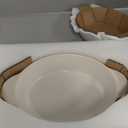 Dafuceramic Casserole Dishes for Oven Sets of 3, Ceramic Oval Baking Dish, Au Gratin Baking Pans with Handles for Roasting, Lasagna, Pie, Baking Meat & Vegetables (Beige White)