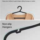 ABHENG 50 Pack Clothes Hangers, Non Slip Plastic Coat Hangers, Space Saving Hangers, Heavy Duty, Hanging Dry Wet Clothes,16.4" x 8.3", Black, UAPY0550B