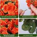 Fake Geraniums Artificial Flowers for Outdoors Winter Decoration, 6 Bundles Silk Geraniums UV Resistant Look Real Yellow Faux Flowers Plants for Front Door Garden Planter Patio Balcony Yard Home