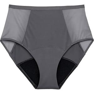 THINX Period Underwear, Hi-Waist Comfort-Stretch Panties, Absorbent Menstrual Underwear Holds Up to 12 Tampons* All-Day (Slate)