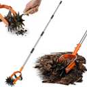 Rotary Cultivator Garden Tool, 2-in-1 Weeder & Soil Aerator with Detachable Weed Knife,73" Adjustable Stainless Handle, Dual-Function Rotary Tiller for Lawn Care, Reseed Grass, Soil Mixing
