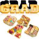 JMUQ 8 Pcs 13.7" 2025 Graduation Plastic Number Fillable for Charcuterie Disposable Plastic Mache Box Chocolate Candy Tray for Kindergarten Preschool High School College Party Supplies