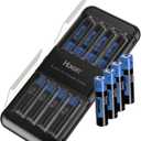 Hixon Lithium AAA Batteries12 Pack with AAA to AA Converter,1100mWh 1.5V Rechargeable Triple a Li-ion Battery 1600 Cycles Long Lasting Low Self Discharge