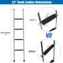 52" RV Bunk Ladder, 4 Wide Step Aluminum Camper Bunk Bed Ladder with Anti-Slip Rubber Foot Pads, Silver 