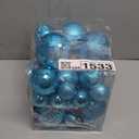 Prextex 36 Piece Christmas Ornaments Set - Acid Blue Christmas Tree Decorations - Shatterproof Ball Ornaments in Small, Medium, and Large Sizes - Durable Holiday Decor for Indoor and Outdoor Use