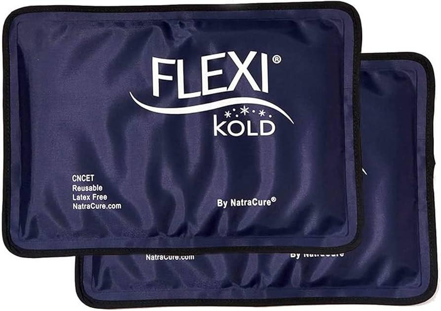 FlexiKold Gel Ice Pack (Half Size: 7.5" x 11.5") - Two (2) Reusable Cold Therapy Packs - 6303-COLD - Professional Cold Pack - 2 Pack by NatraCure
