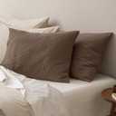 PHF Ultra Soft Waffle Weave Pillow Shams King Size, No Insert, 2 Pack 20" x 36" Pillowcases, Breathable & Skin-Friendly Pillow Cases, Stylish Decorative Bed Pillow Cases Covers, Mocha